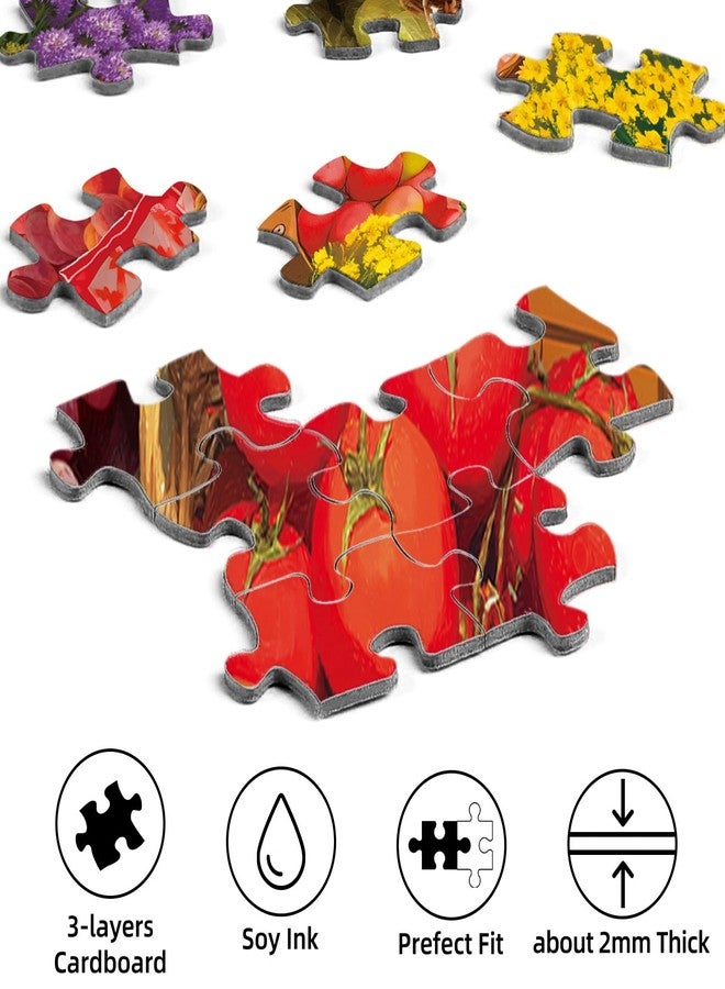 Libeder Farmers Market Puzzles for Adults 1000 Pieces,Vibrant Farm Stand, Fresh Produce & Bustling Market Scene Jigsaw Puzzle, Finished Size is 27.6" x 19.7" - Image 4